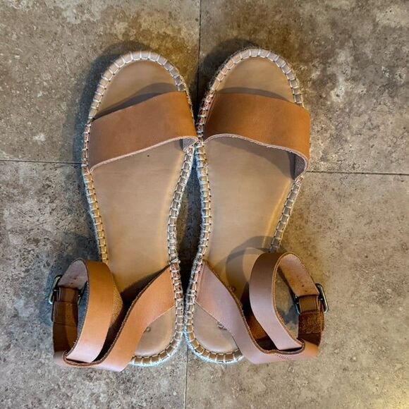 Soludos Camel Leather Espadrille Sandals Size 9 - Picture 7 of 9